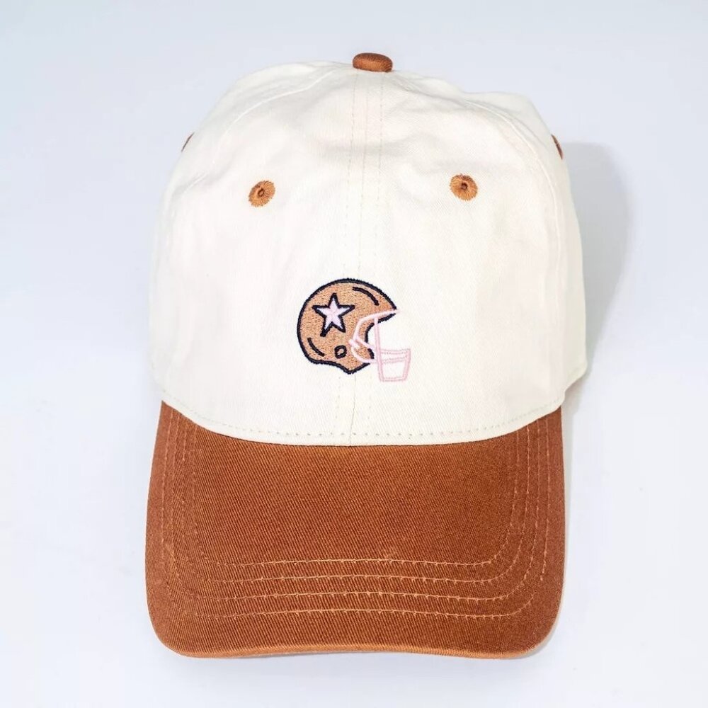 NEW Football Helmet Hat - Frasier Sterling Cream/Brown